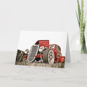 Vintage Red Classic Car Sammler Geburtstag Hinweis Karte