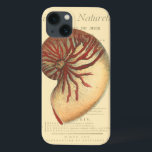 Vintage Red Conch Shell iPhone 13 Hülle<br><div class="desc">In this vivid image,  you can see in vintage natural and unique style of the red Conch shell up close. This unique type of art has black and red shading to accent the spiraling of this conch shell. Get this conch shell with an sepia background on your product today.</div>