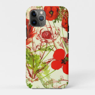 Vintage Red Green Poppies Sommer-Wildblumen Case-Mate iPhone Hülle
