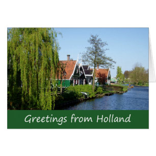 Vintage Red Green Zaanse Schans Dutch Timbre House