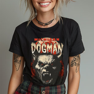 Vintage Red Moon Dogman Mitte des Jahrhunderts Hal T-Shirt