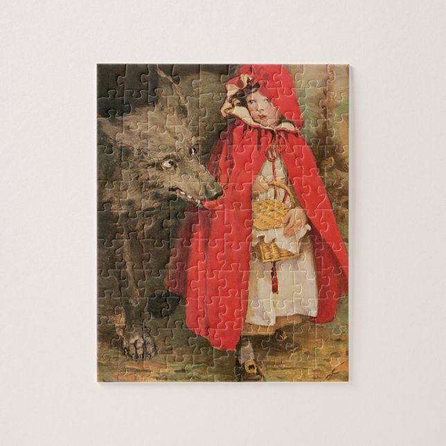 Vintage Red Riding Hood und Big Bad Wolf (Vertikal)