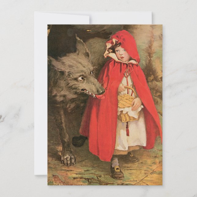 Vintage Red Riding Hood und Big Bad Wolf (Vorderseite)