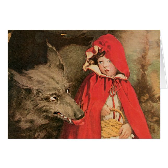 Vintage Red Riding Hood und Big Bad Wolf (Vorderseite (Horizontal))