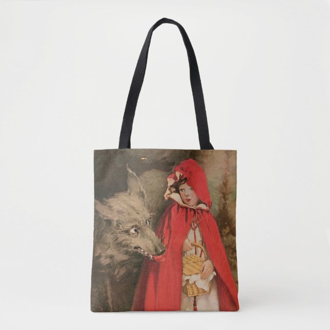 Vintage Red Riding Hood und Big Bad Wolf Tasche (Vorderseite)