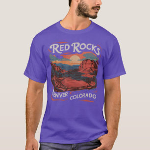 Vintage Red Rocks Denver Colorado Sonnenuntergang T-Shirt
