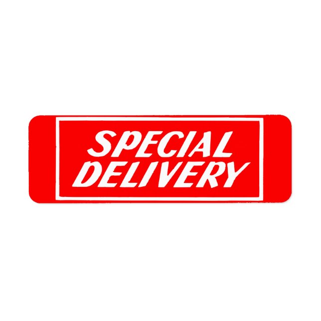 Vintage Red Special Delivery Étiquette Sticker (Devant)