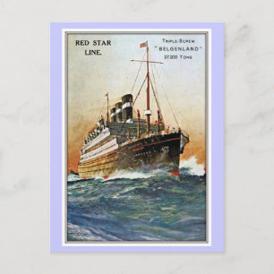 Vintage Red Star Line Belgenland Postkarte