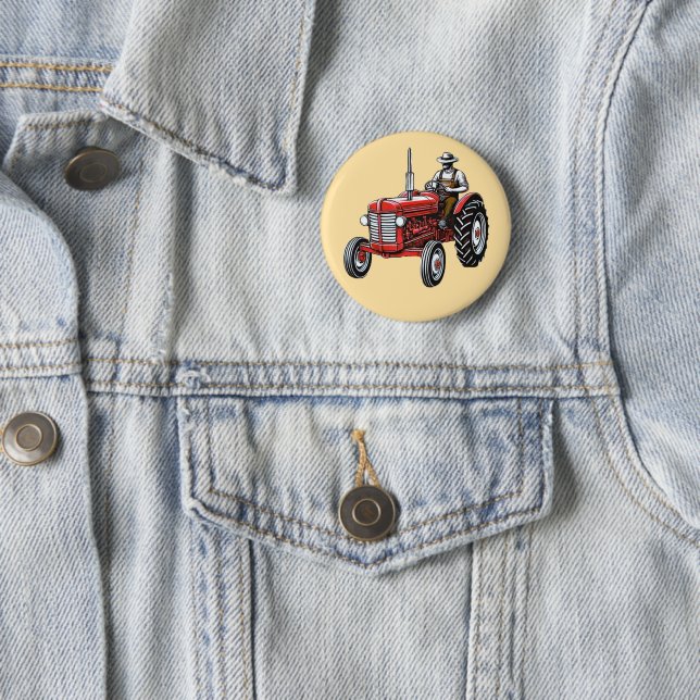 Vintage Red Tractor Button (Beispiel)