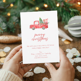 Vintage Red Truck Merry Christmas Holiday Card Einladung