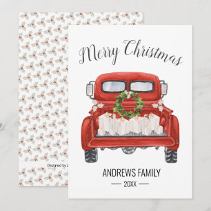 Vintage Red Truck Presents Frohe Weihnachten Famil
