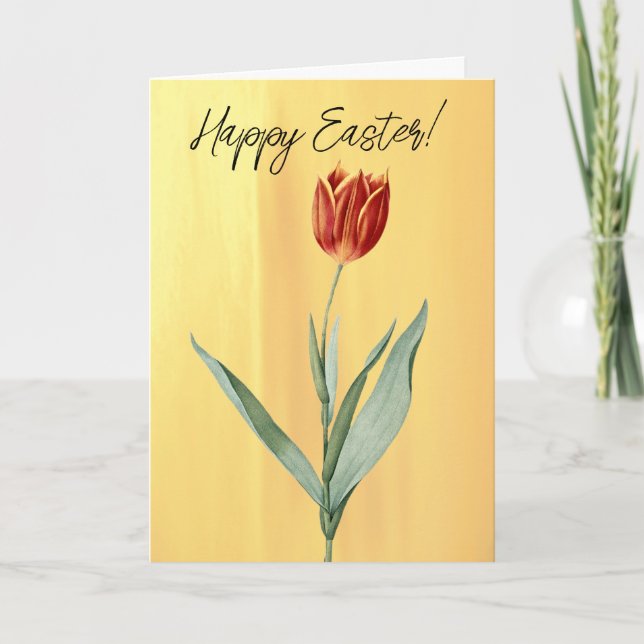 Vintage Red Tulip Blume Osterkarte Dankeskarte (Vorderseite)