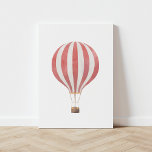 Vintage Red Watercolor Hot Air Balloon Leinwanddruck<br><div class="desc">This vintage watercolor hot air balloon print is a beautiful way to decorate your nursery,  kids room,  or any travel-themed space.</div>