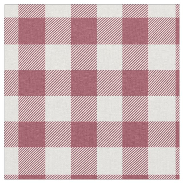Vintage Red & White Plaid Gingham Stoff (Nahaufnahme)
