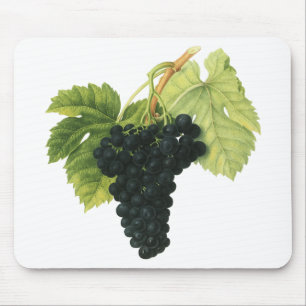 Vintage Red Wine Organic Grape Cluster, Food Fruit Mousepad