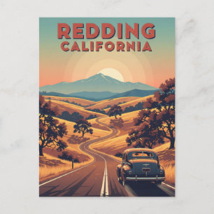 Vintage Redding Kalifornien Reise Postkarte