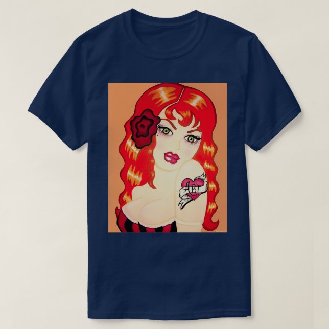 Vintage Redhead Tattoo T-Shirt (Design vorne)