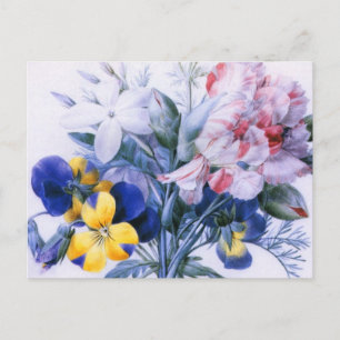 Vintage-Redoute-Blumenstrauß-Postkarte Postkarte