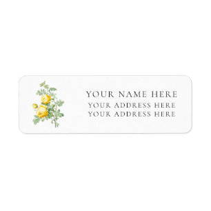 VINTAGE REDOUTÉ "YELLOW ROSE"-RÜCKSENDEADRESSE