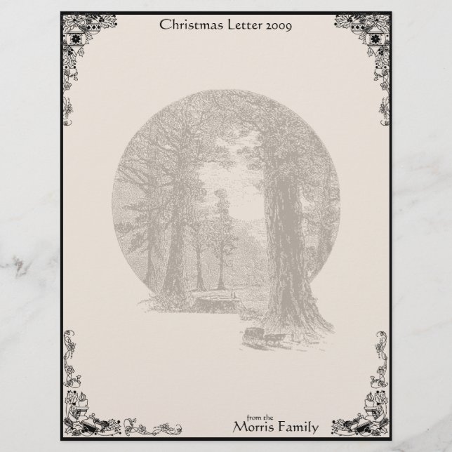 Vintage Redwood Trees Christmas 2009 Letterhead (Vorderseite)