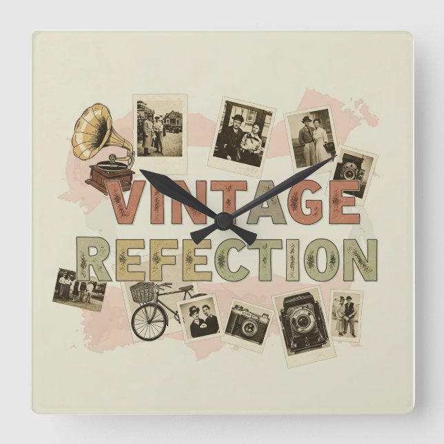 Vintage Reflection Wanduhr (Vorderseite)