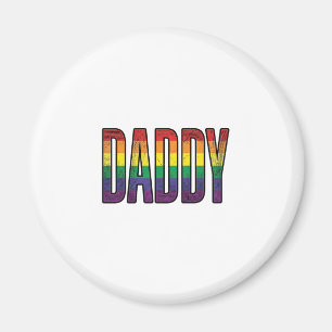 Vintage-Regenbogen-Daddy-Pride-Typografie-T-Shirt_ Magnet