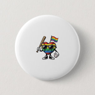 Vintage-Regenbogen-Herz-Baseball-Stolz-Shirt-Desig Button