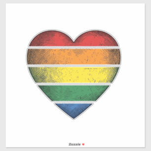 Vintage-Regenbogen-Herz-Pride-Vector-Shirt-Design_ Aufkleber