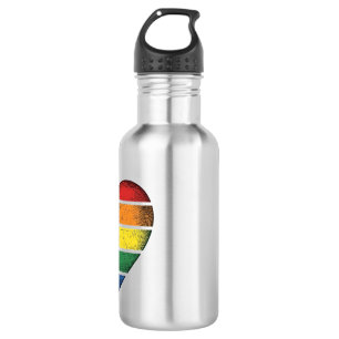 Vintage-Regenbogen-Herz-Stolz-Vektor-Shirt-Design_ Edelstahlflasche