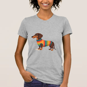 Vintage Regenbogen Pullover Dachshund Süßer langer
