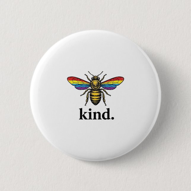 Vintage Regenbogenflügel-Shirt-Design von Kind Bee Button (Vorderseite)