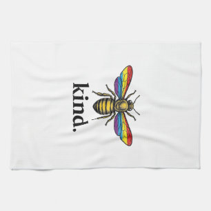 Vintage Regenbogenflügel-Shirt-Design von Kind Bee Geschirrtuch