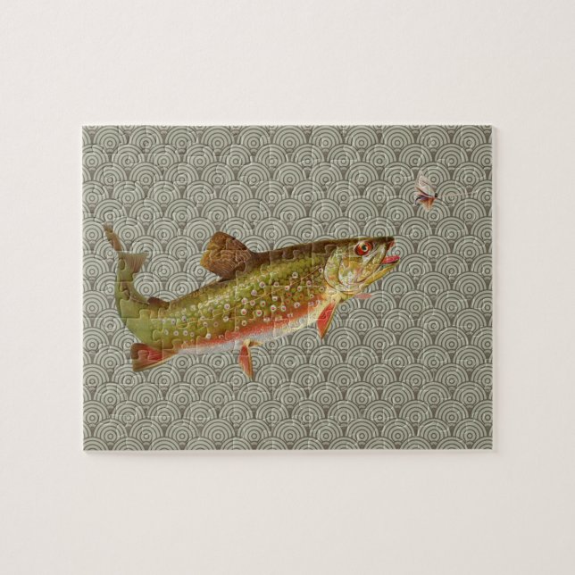 Vintage Regenbogenforelle Fischen (Horizontal)