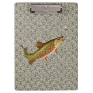 Vintage Regenbogenforelle Fischen Klemmbrett