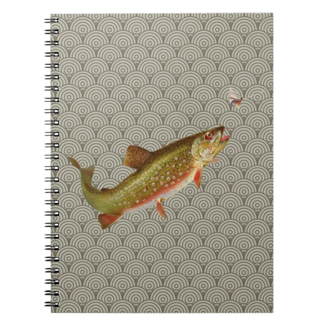 Vintage Regenbogenforelle Fischen Notizblock (Vorderseite)