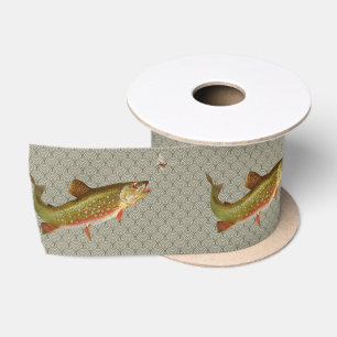 Vintage Regenbogenforelle Fischen Satinband
