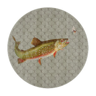 Vintage Regenbogenforelle Fischen Schneidebrett