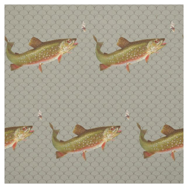 Vintage Regenbogenforelle Fischen Stoff (Muster)