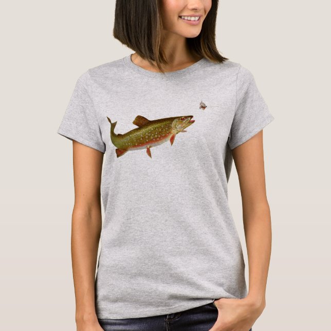 Vintage Regenbogenforelle Fischen T-Shirt (Vorderseite)