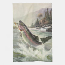 Vintage Regenbogenforelle Fischerei