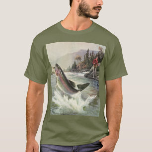 Vintage Regenbogenforelle Fischerei T-Shirt