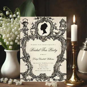 Vintage-Regency-Rokoko-Braut-Tagetea-Party Einladung