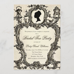Vintage-Regency-Rokoko-Braut-Tagetea-Party Einladung