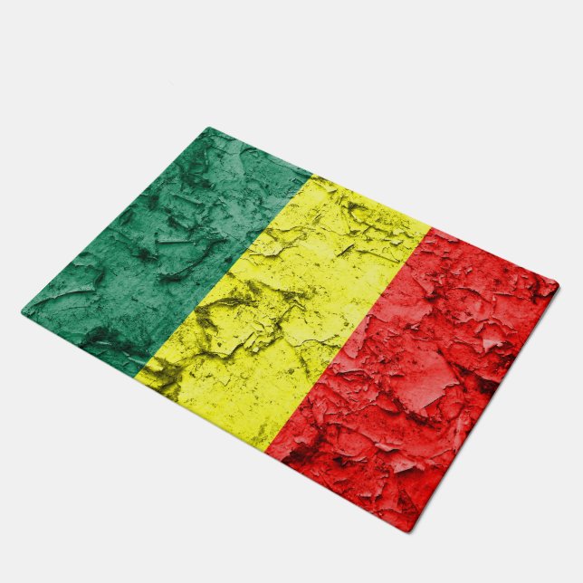 Vintage-Reggae-Flagge Fußmatte (Schrägansicht)