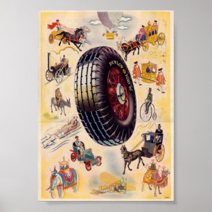 Vintage Reifenwerbung - Dunlp-Reifen Poster