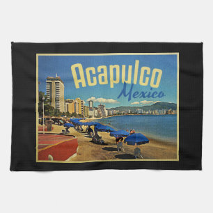 Vintage Reise Acapulcos Mexiko Handtuch