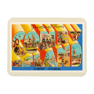 Vintage Reise-Andenken Coney-Insel-New York NY Magnet