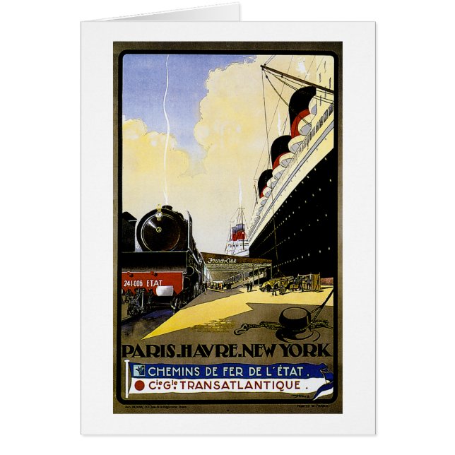 Vintage Reise-Anzeige Cie Gie Transatlantique (Vorne)
