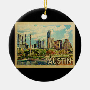 Vintage Reise Austins Texas Keramik Ornament