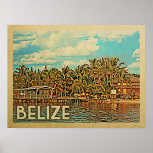 Vintage Reise Belizes Poster